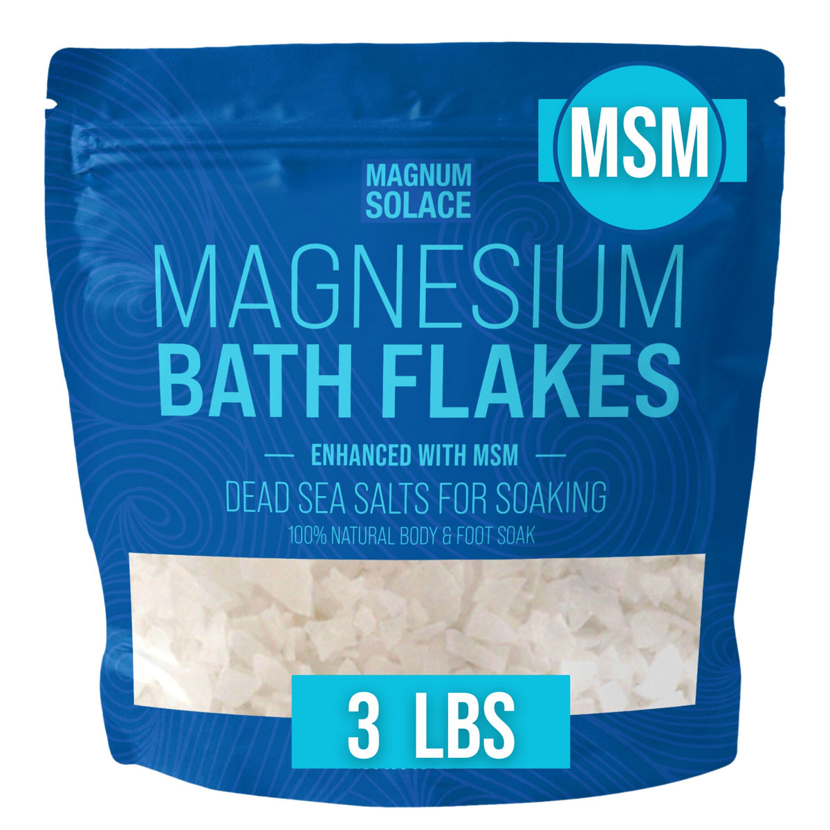 Magnesium Bath Flakes with MSM, 3 lbs Dead Sea Salts for Soaking