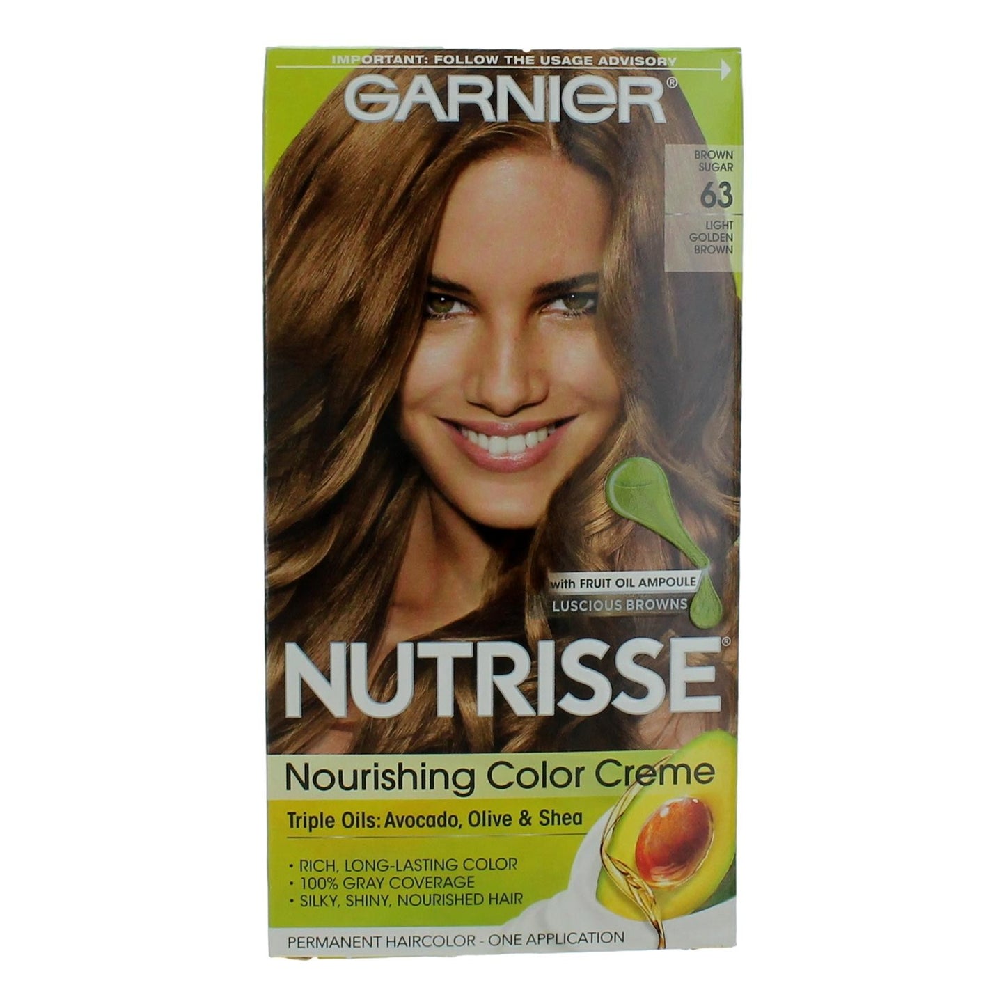 Garnier Hair Color Nutrisse Coloring Creme, Hair Color - Brown Sugar 63 - Brown Sugar 63