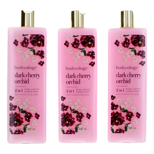Dark Cherry Orchid, 3 Pack 16oz 2 in 1 Body Wash & Bubble Bath women