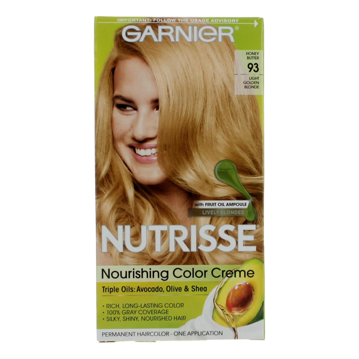 Garnier Hair Color Nutrisse Coloring Creme, Hair Color - Honey Butter 93 - Honey Butter 93