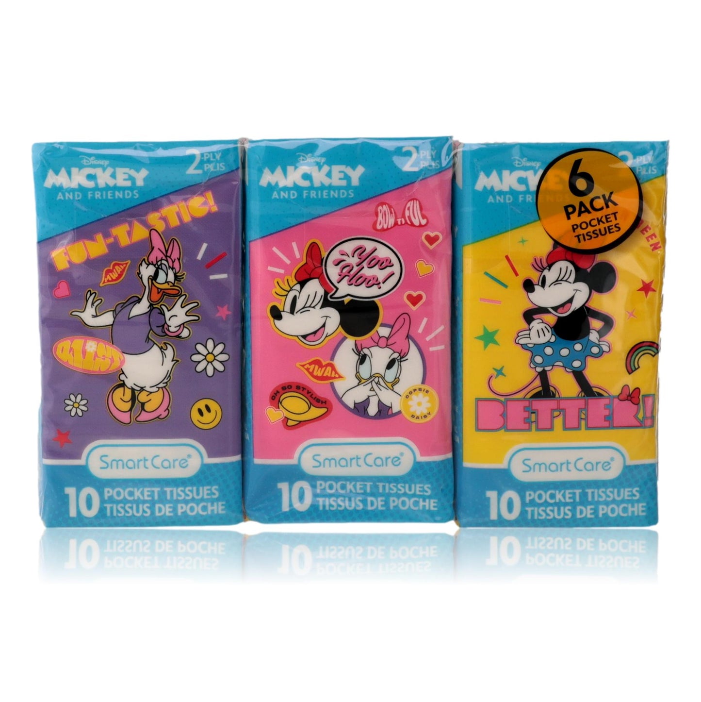 Minnie & Daisy by Disney, 6 Pack 10 Pocket Tissues