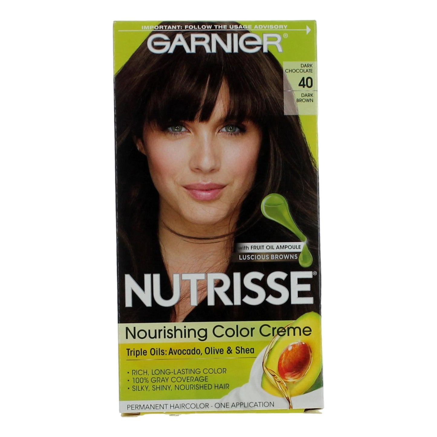 Garnier Hair Color Nutrisse Coloring Creme, Hair Color - Dark Chocolate 40 - Dark Chocolate 40