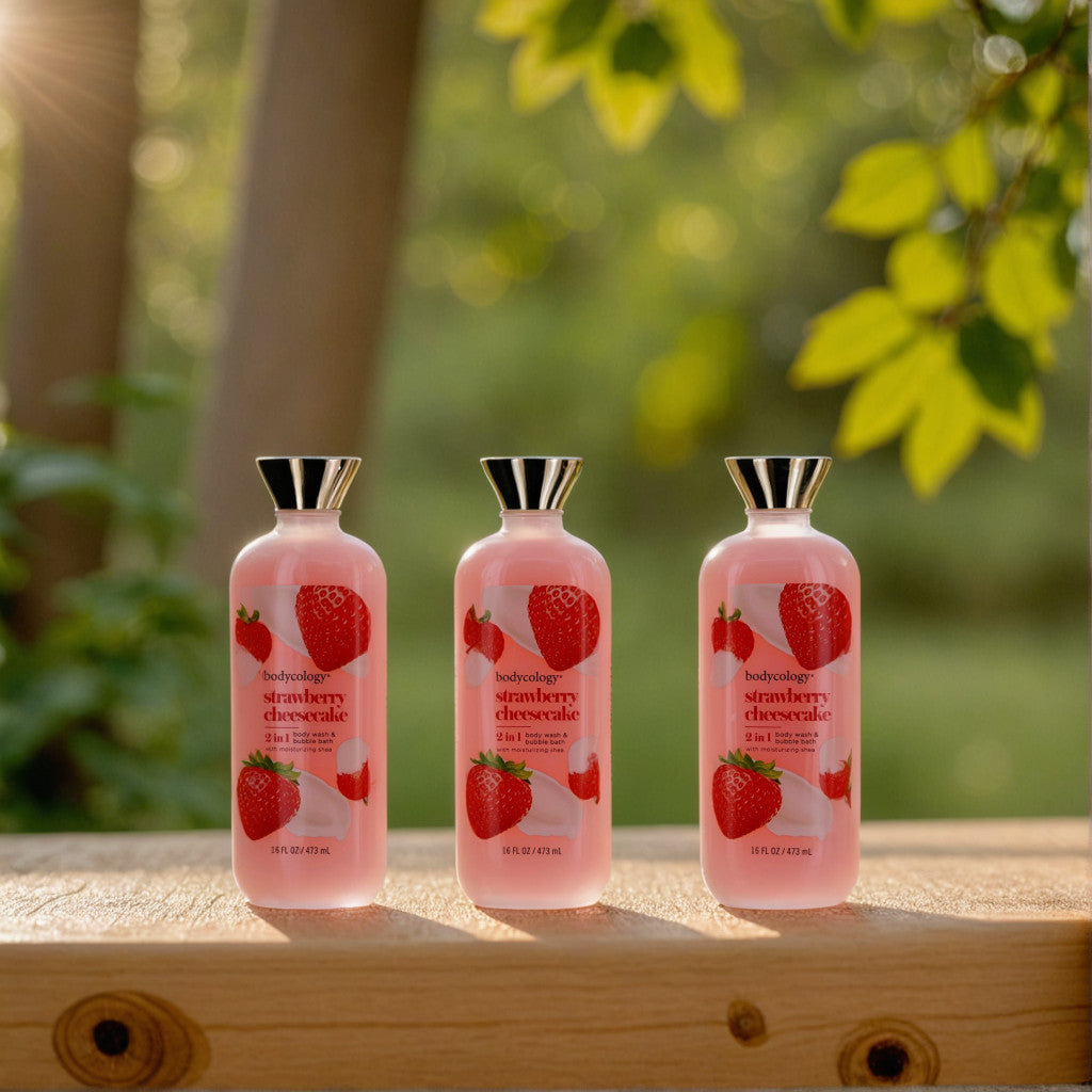 Strawberry Cheesecake, 3 Pack 16oz 2 in 1 Body Wash & Bubble Bath women