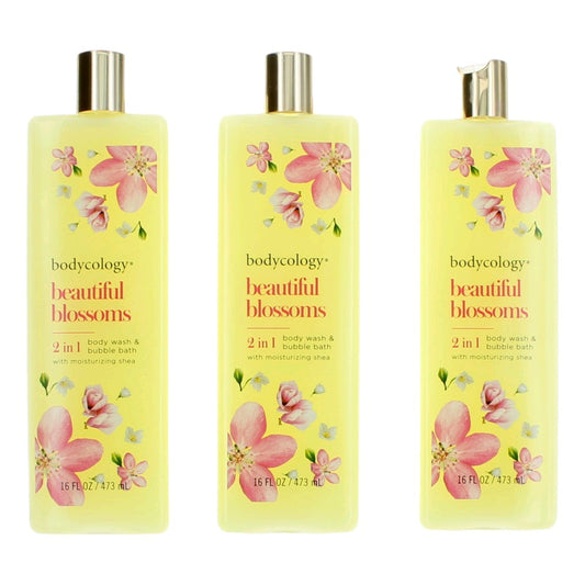 Beautiful Blossoms, 3 Pack 16oz 2 in 1 Body Wash & Bubble Bath women