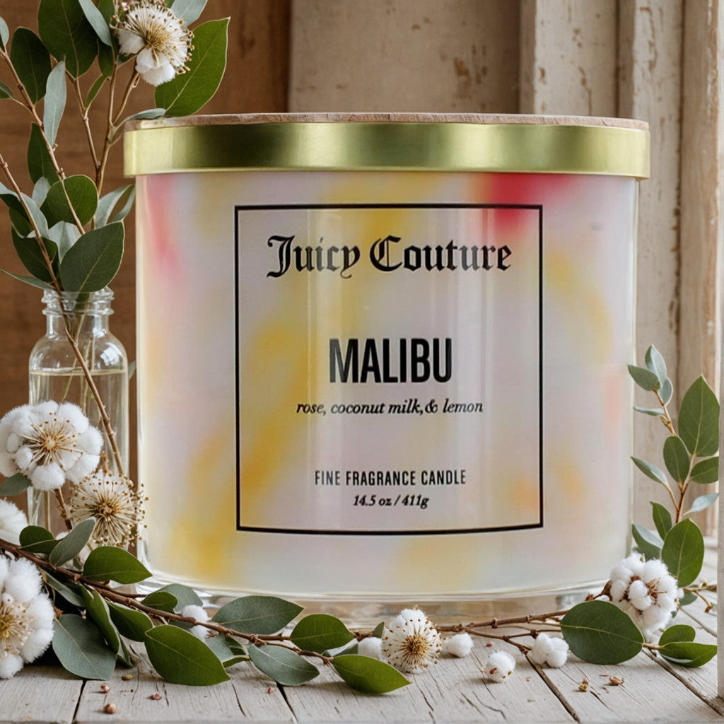 Juicy Couture 14.5 oz Soy Wax Blend 3 Wick Candle - Malibu