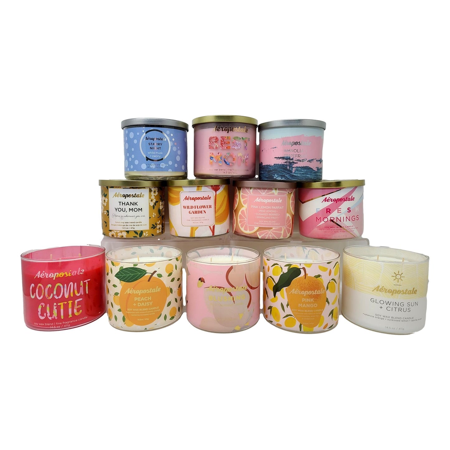 Aeropostale 14.5 oz Soy Wax Blend 3 Wick Candle - Pink Mango