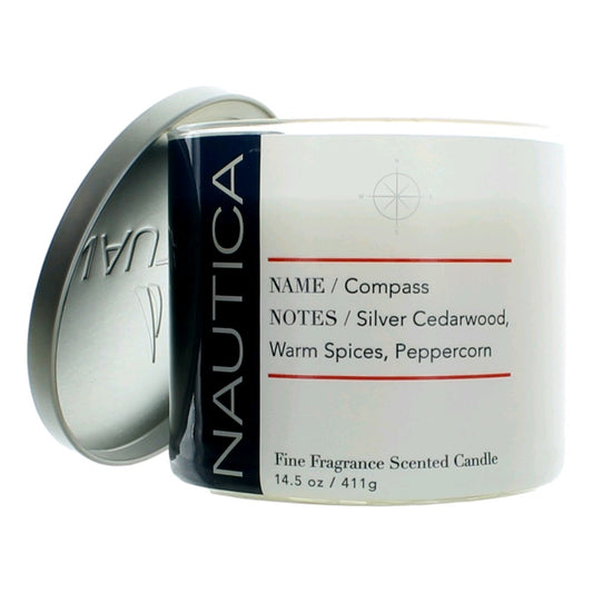Nautica 14.5 oz Soy Wax Blend 3 Wick Candle - Compass