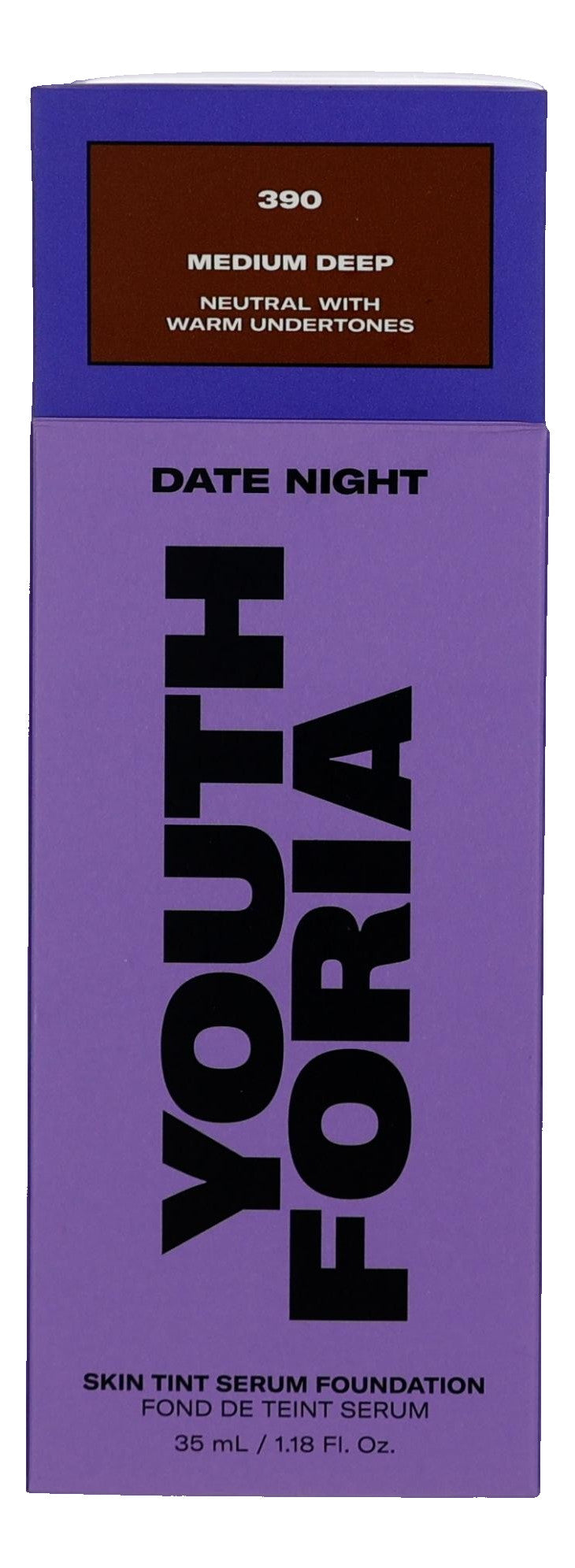 Date Night by Youthforia, 1.18oz Skin Tint Serum Foundation - 390 Medium Deep - 390 Medium Deep