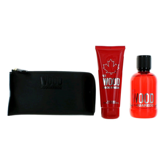 Red Wood by Dsquared2, 3 Piece Gift Set for Women