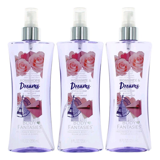 Romance & Dreams by Body Fantasies 3 Pack 8oz Fragrance Body Spray women