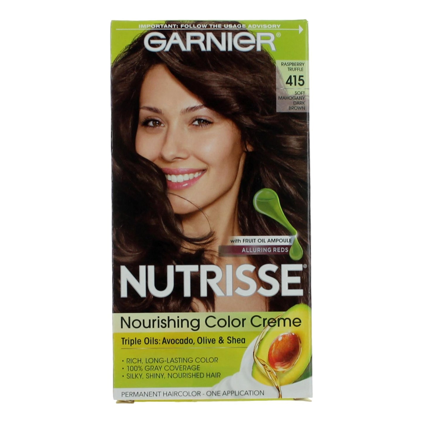 Garnier Hair Color Nutrisse Coloring Creme, Hair Color - Raspberry Truffle 415 - Raspberry Truffle 415