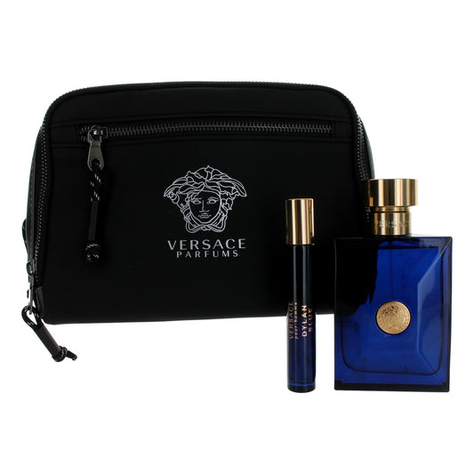 Versace Pour Homme Dylan Blue by Versace, 3 Piece Gift Set for Men