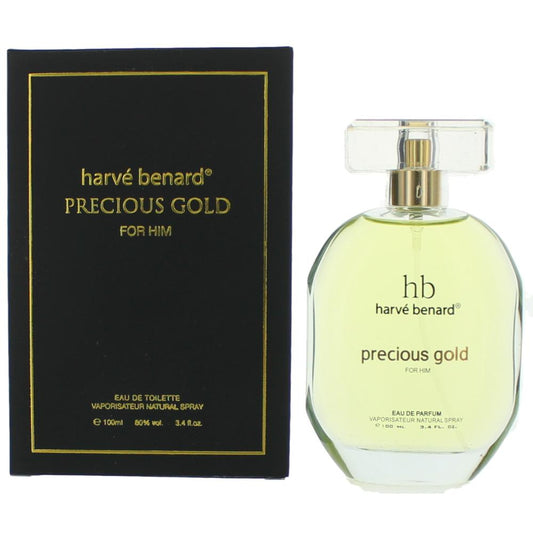 Precious Gold by Harve Bernard, 3.4 oz EDT Spray for Men