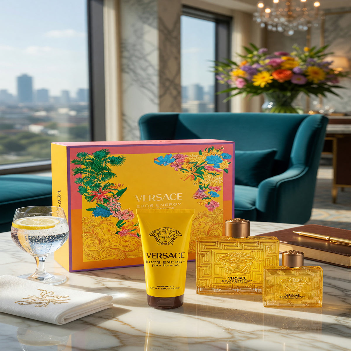 Eros Energy by Versace, 3 Piece Gift Set for Men