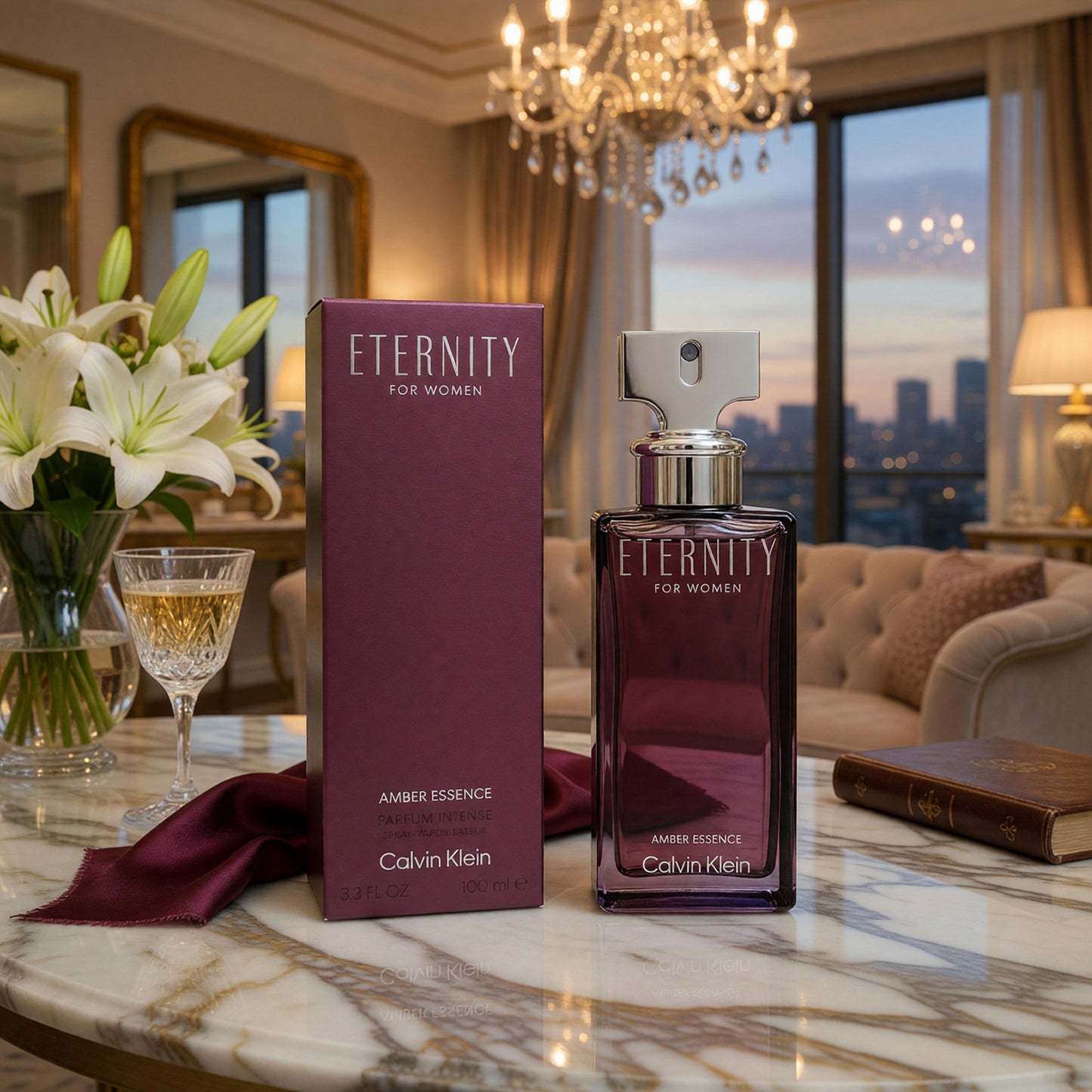Eternity Amber Essence by Calvin Klein, 3.4oz Parfum Intense Spray women