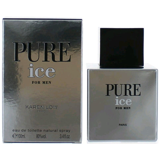 Pure Ice by Karen Low, 3.4 oz EDT Spray for Men