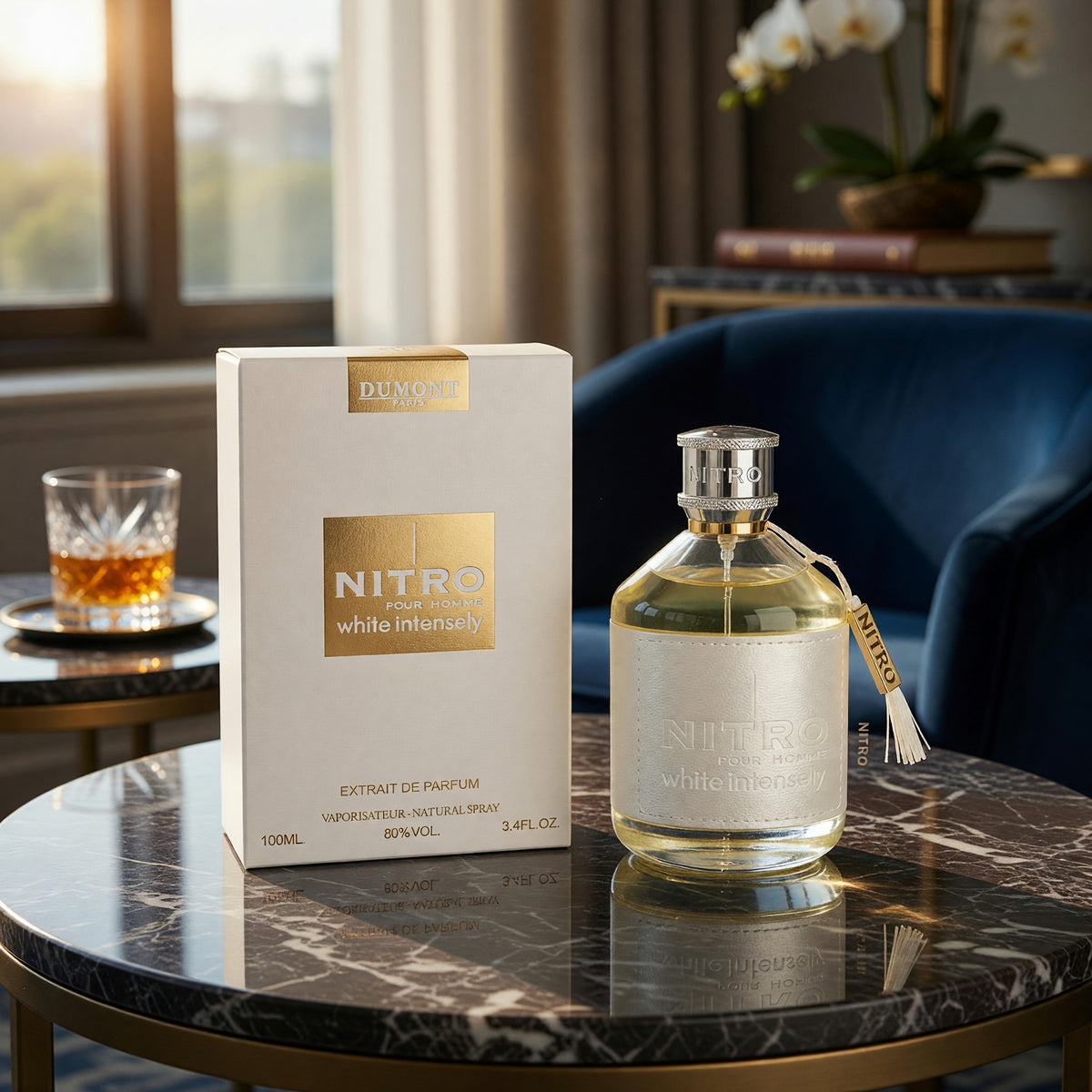 Nitro White Intensely by Dumont, 3.4oz Extrait De Parfum Spray men