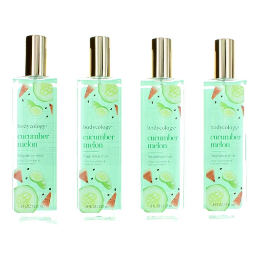 Cucumber Melon by Bodycology, 4 Pack 8 oz Fragrance Mist for Women