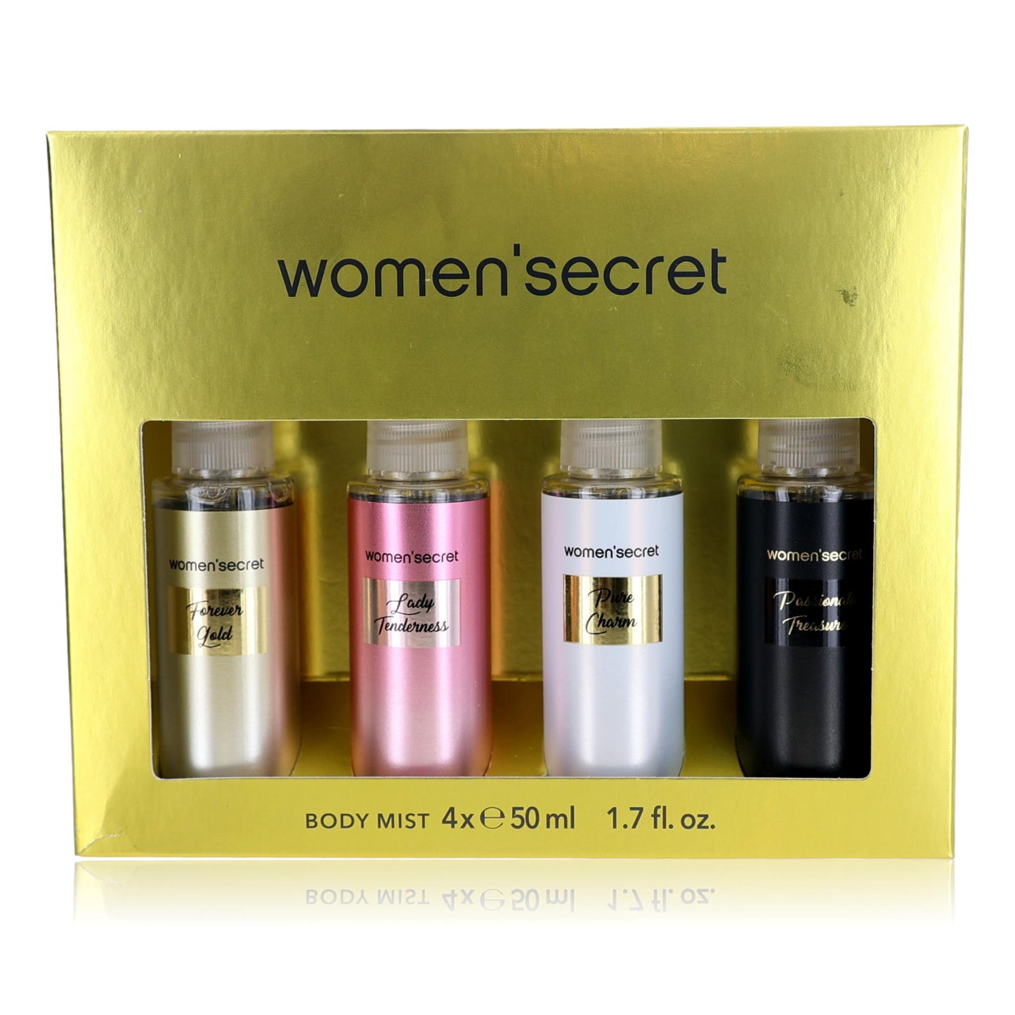 Women'Secret by Women'Secret, 4 Piece Body Mist Set for Women (Gold)