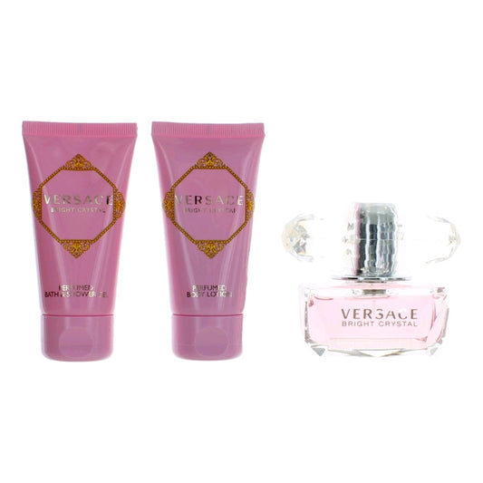 Versace Bright Crystal by Versace, 3 Piece Gift Set for Women
