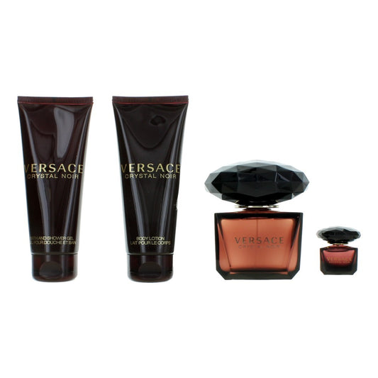 Versace Crystal Noir by Versace, 4 Piece Gift Set for
