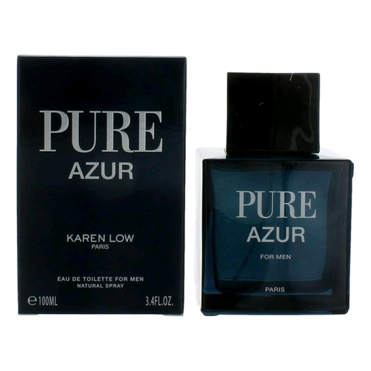 Pure Azur by Karen Low, 3.4 oz EDT Spray for Men