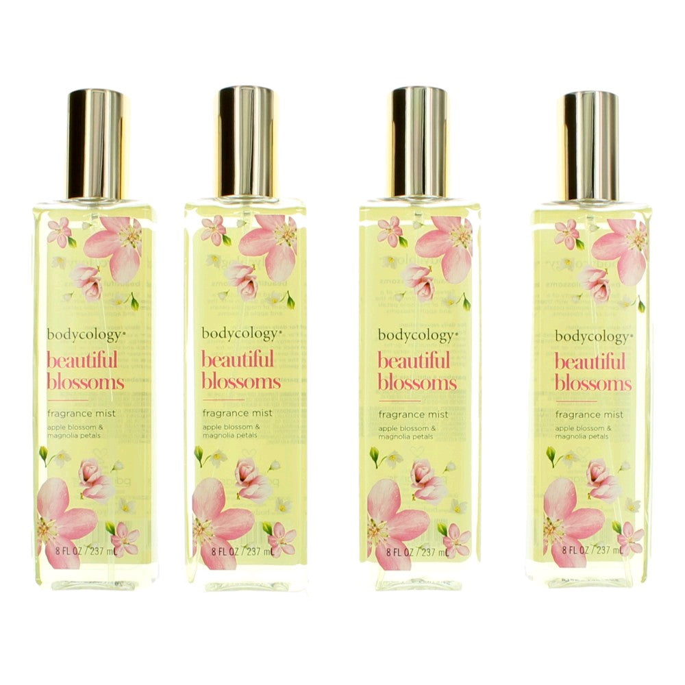 Beautiful Blossoms by Bodycology, 4 Pack 8 oz Fragrance Mist for Women