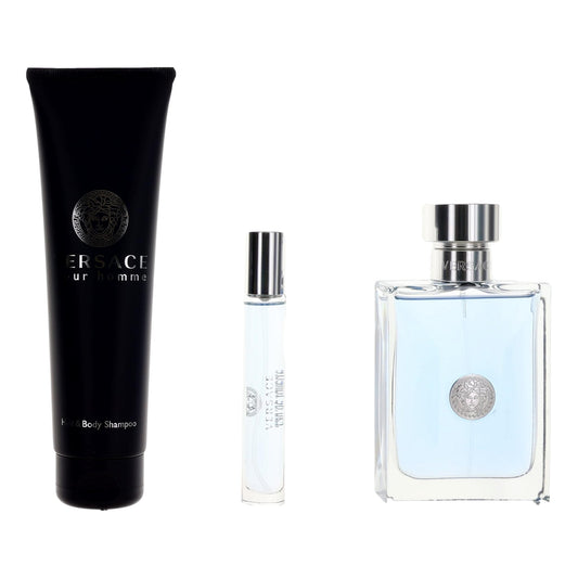 Versace Pour Homme by Versace, 3 Piece Gift Set for Men