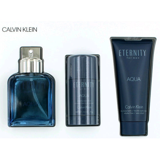Eternity Aqua by Calvin Klein, 3 Piece Gift Set for Men
