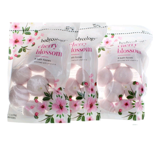 Cherry Blossom by Bodycology, 3 Pack of 8 Bath Fizzies Each Total of 24