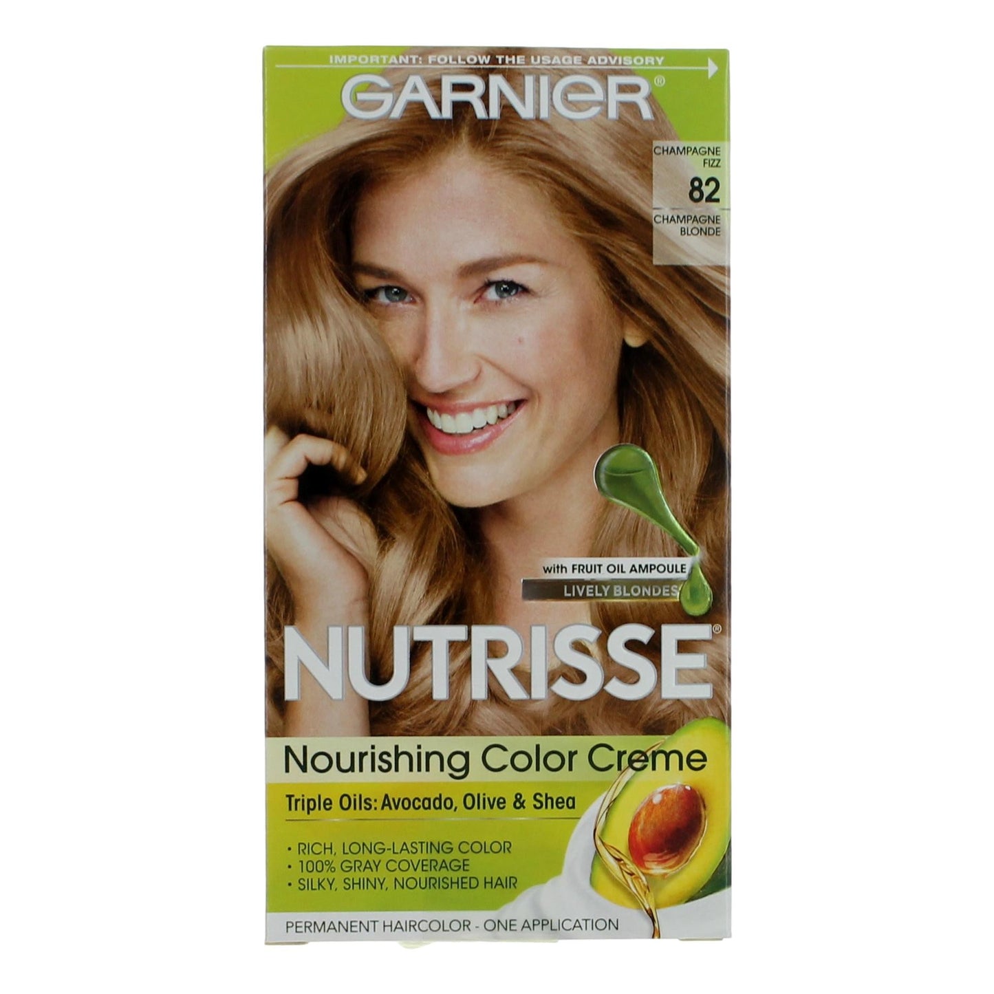 Garnier Hair Color Nutrisse Coloring Creme, Hair Color - Champagne Fizz 82 - Champagne Fizz 82