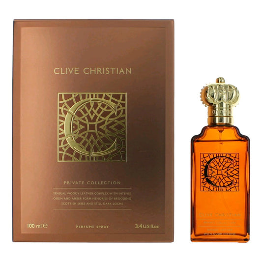 C Woody Leather Private Collection by Clive Christian, 3.4oz Perfume Spray men