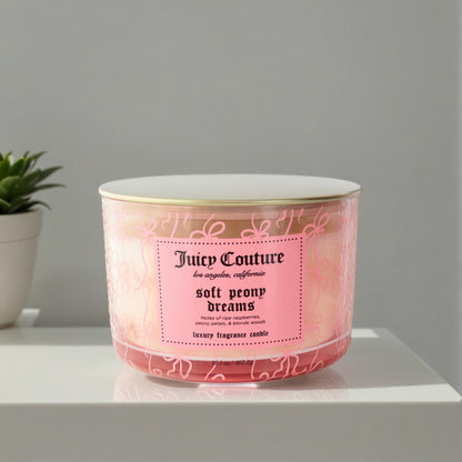 Juicy Couture 16.5 oz Soy Wax Blend 3 Wick Candle - Soft Peony Dreams