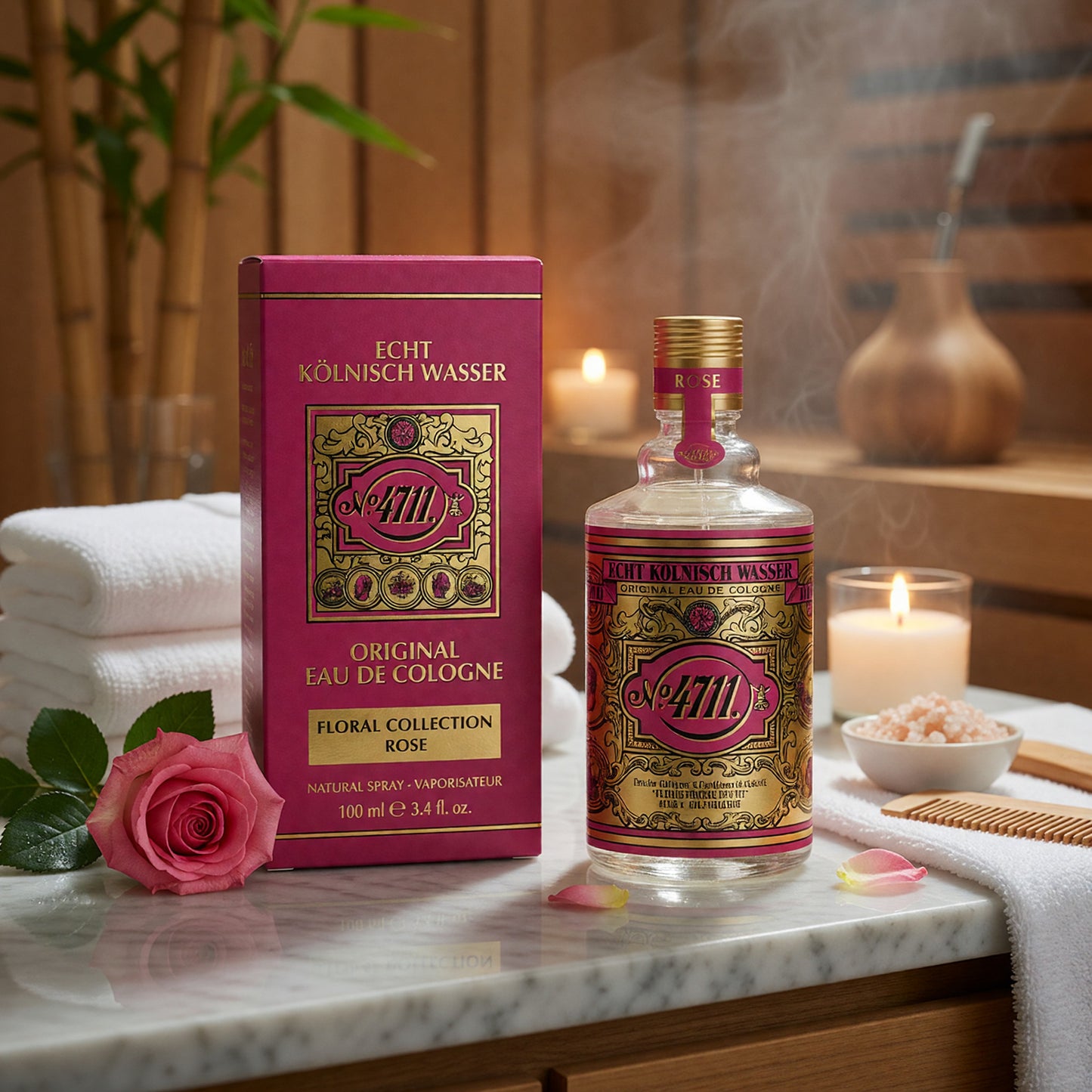 4711 Floral Collection Rose by 4711, 3.4oz Eau De Cologne Spray for Unisex