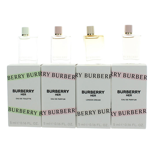 Burberry Her by Burberry, 4 Piece Variety Gift Set for Women