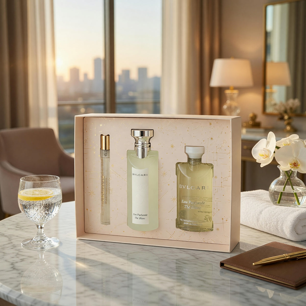 Eau Parfumée Thé Blanc by Bvlgari 3-Piece EDT Gift Set For Unisex