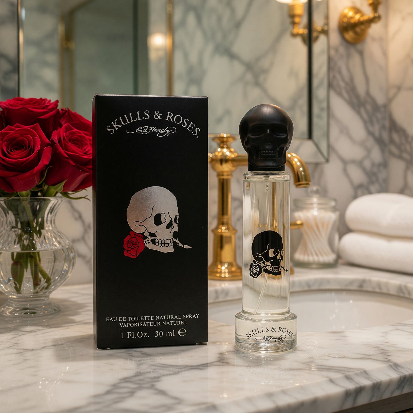 Ed Hardy Skulls & Roses by Ed Hardy, 1 oz EDT Spray for Men