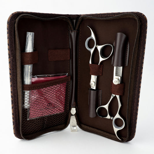 Olivia Garden SilkCut Professional Shear & Thinner Case, 9 Piece Set 