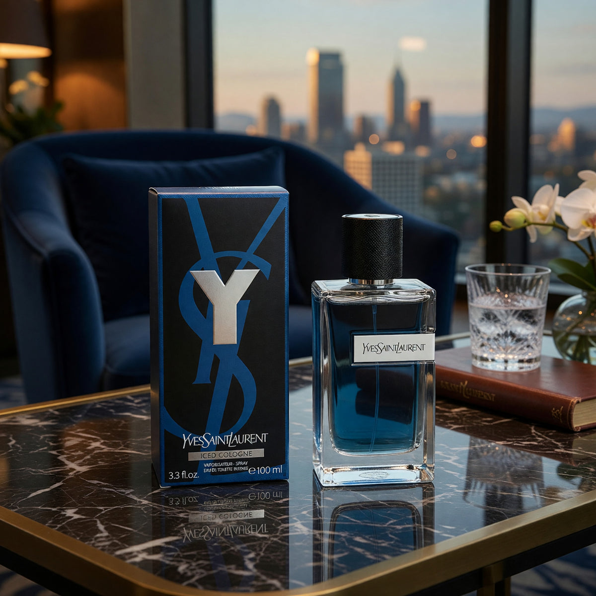 Ysl Y Iced Cologne by Yves Saint Laurent, 3.3oz EDT Intense Spray men