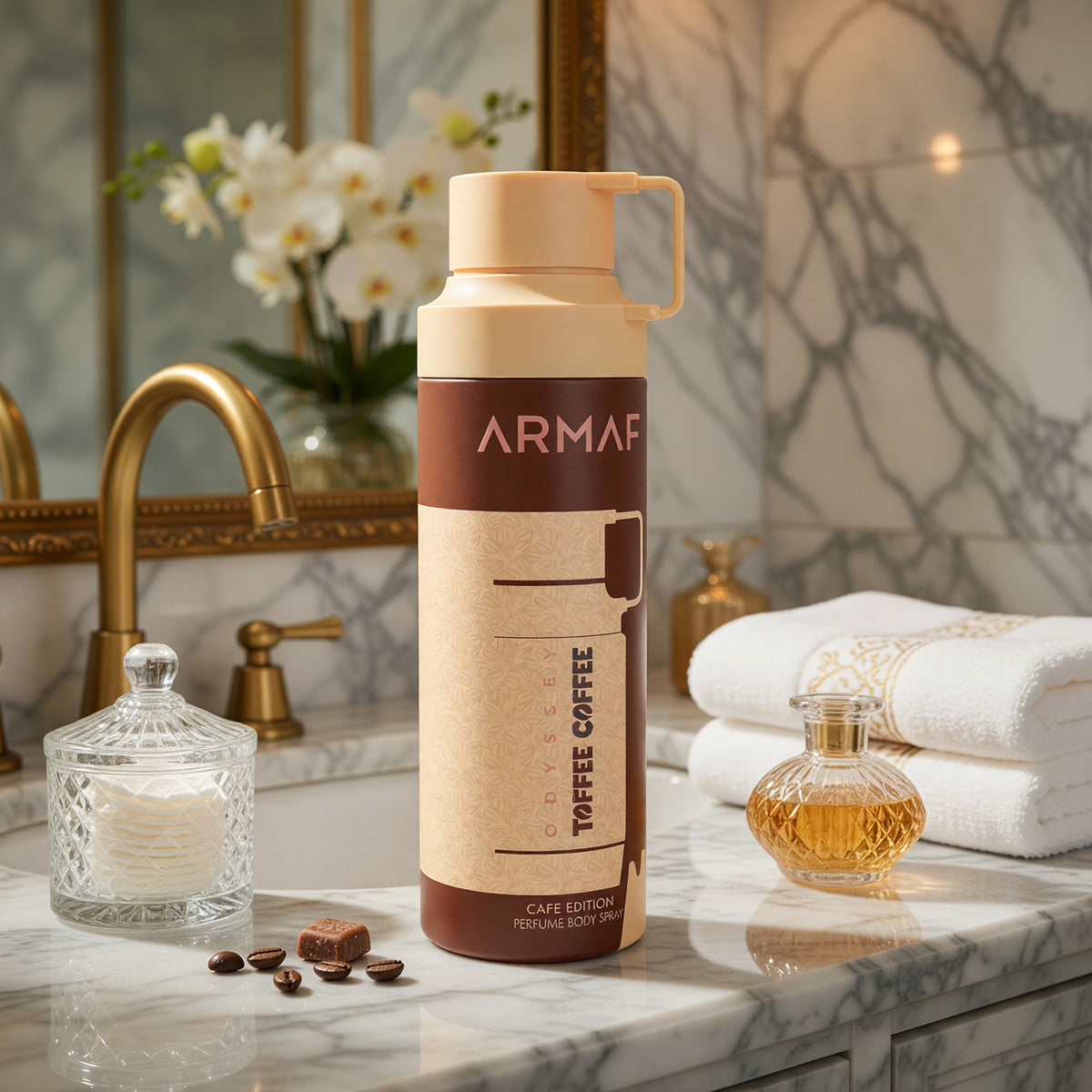 Odyssey Toffee Coffee by Armaf, 6.8 oz Body Spray for Men