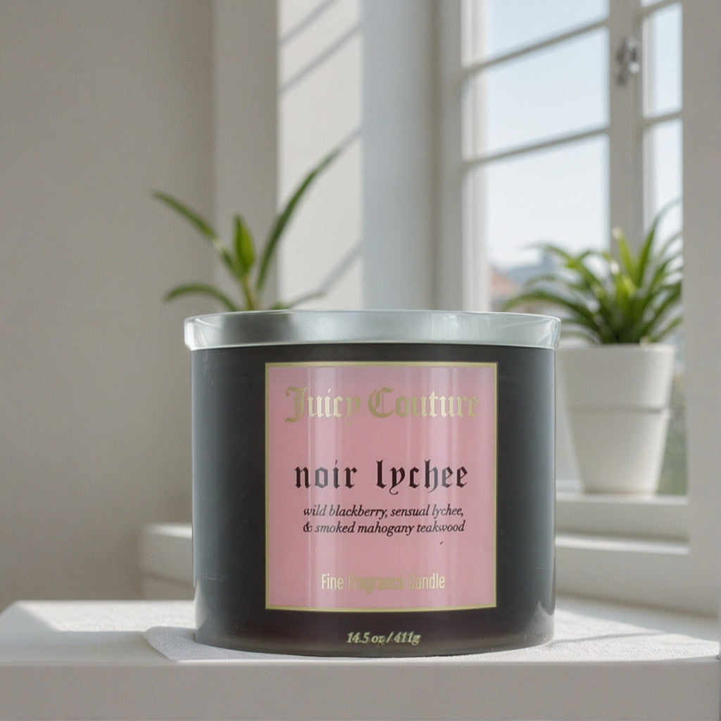 Juicy Couture 14.5 oz Soy Wax Blend 3 Wick Candle - Noir Lychee