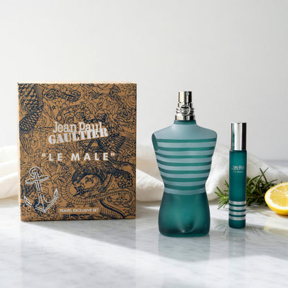 Jean Paul Gaultier Le Male by JPG, 2 Piece Gift Set men with Travel