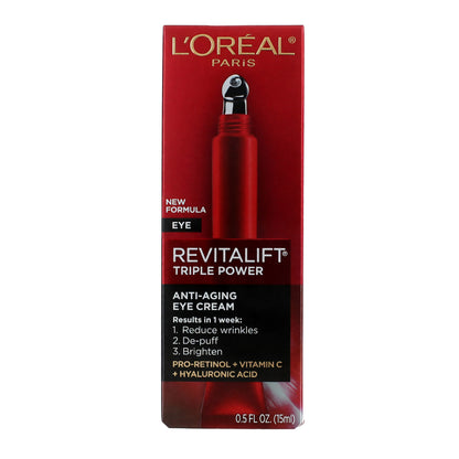 L'Oreal Revitalift Triple Power by L'Oreal, 0.5oz Anti-Aging Eye Cream