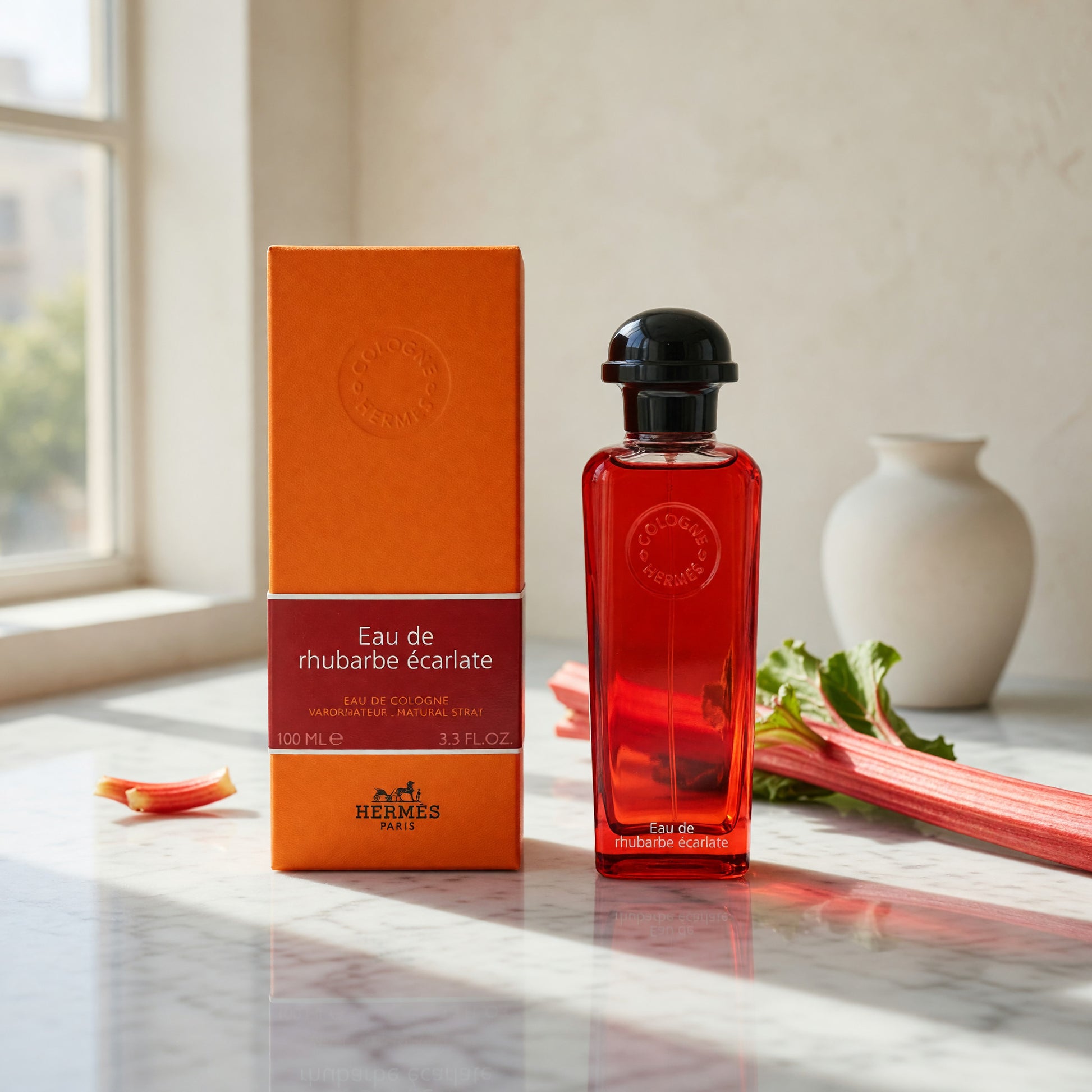 Eau de Rhubarbe Ecarlate by Hermes, 3.3oz Eau de Cologne Spray for Unisex