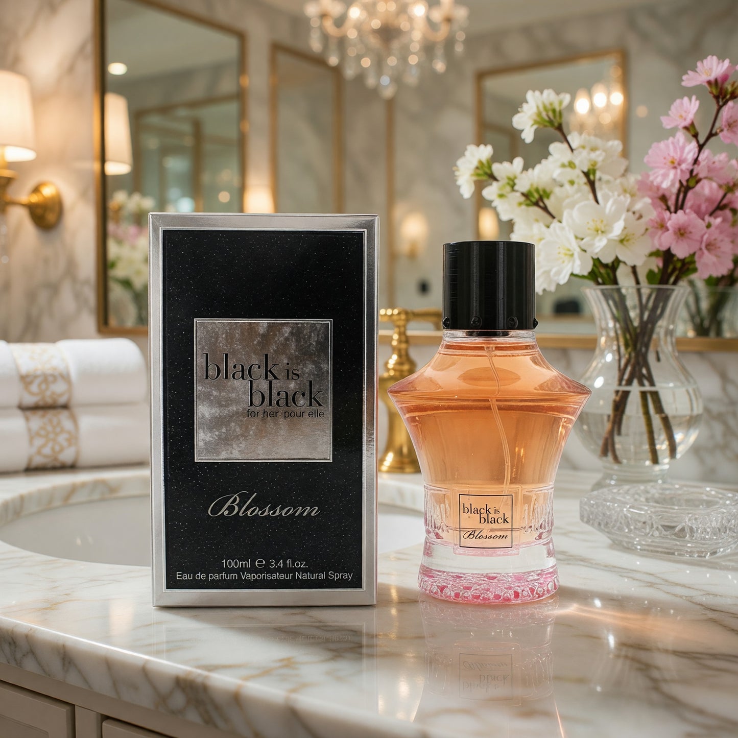 Black is Black Blossom by NuParfums, 3.4 oz EDP Spray for Women