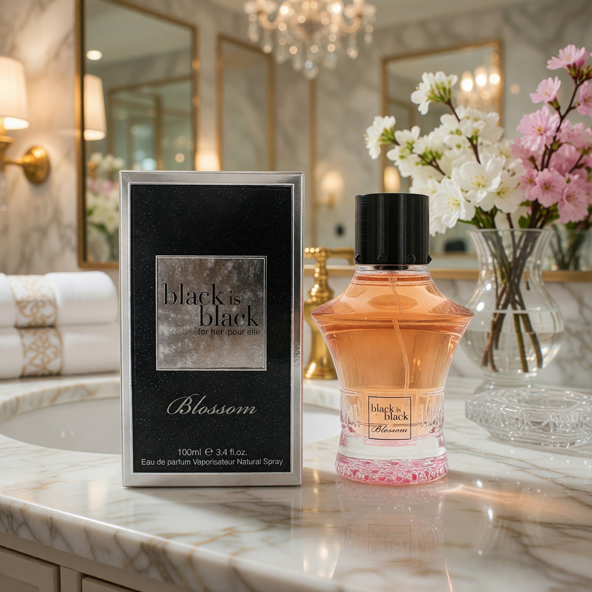 Black is Black Blossom by NuParfums, 3.4 oz EDP Spray for Women