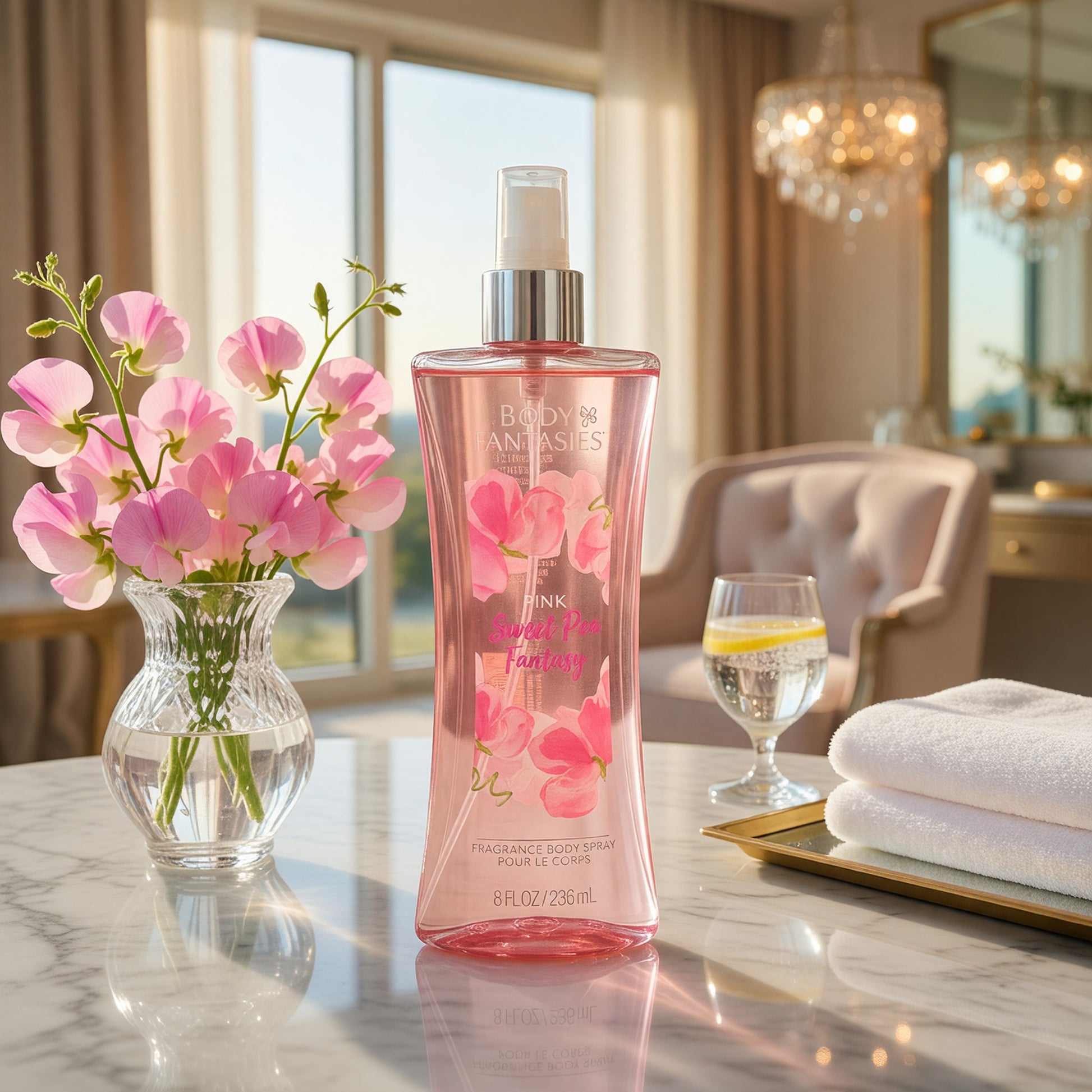 Pink Sweet Pea Fantasy by Body Fantasies, 8oz Fragrance Body Spray women