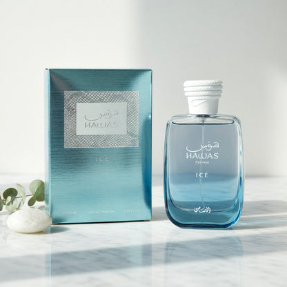 Hawas Ice by Rasasi, 3.38 oz EDP Spray for Men