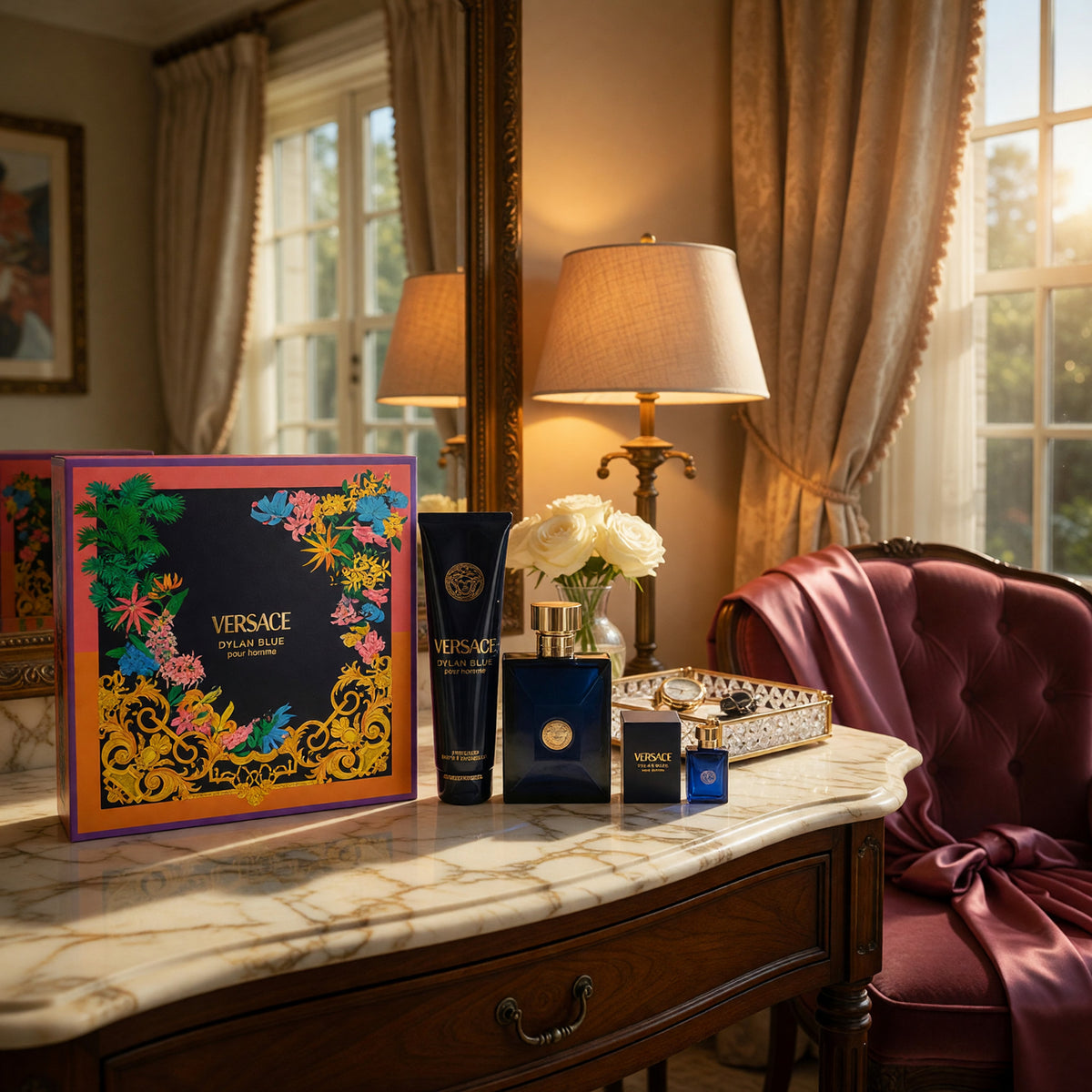 Dylan Blue by Versace, 3 Piece Gift Set for Men