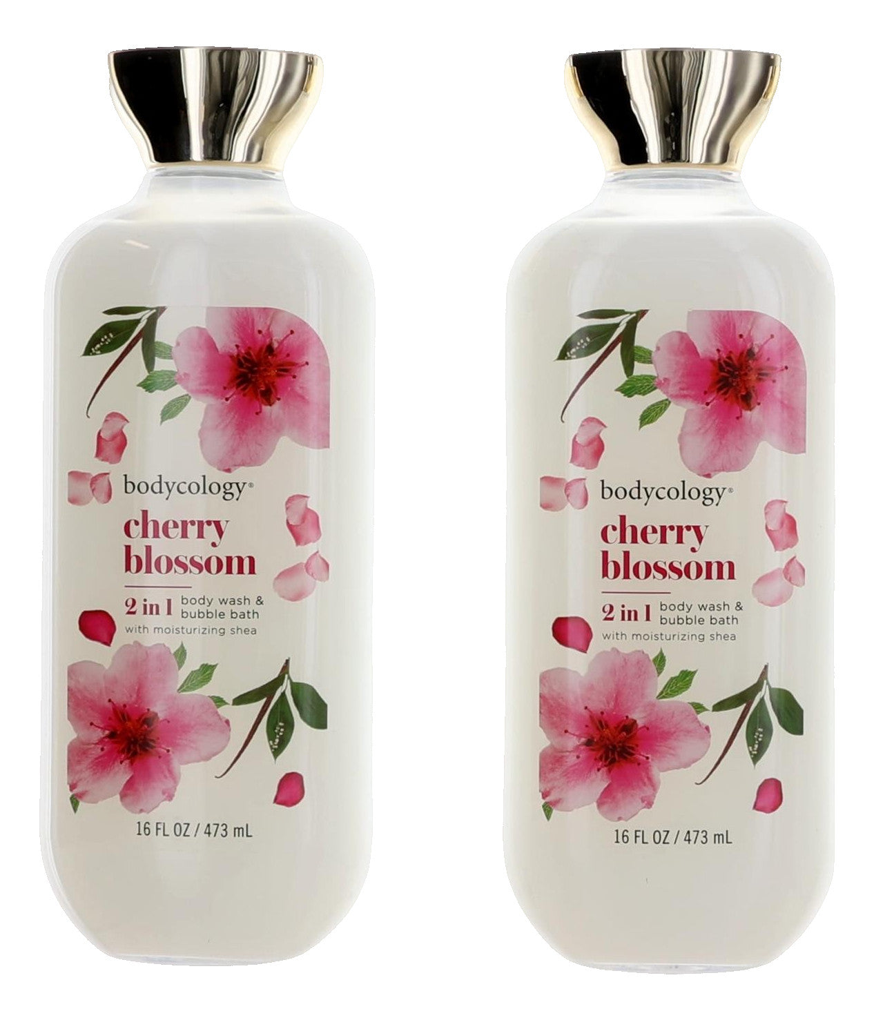 Cherry Blossom by Bodycology, 3 Pack 16oz 2 in 1 Body Wash & Bubble Bath women